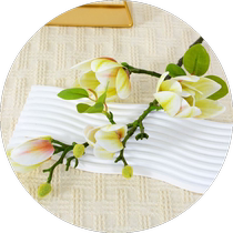 Simulated 4-head magnolia single branch PU film magnolia orchid home furnishings film and television wall decoration display hand-held flowers