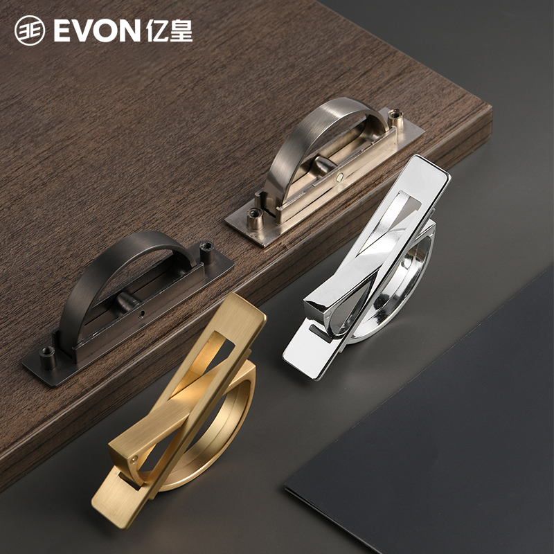 Japanese-style built-in rotating tatami dark handle floor drawer digging groove groove invisible handle hidden hidden handle