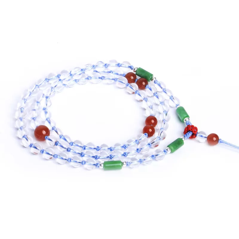 Элитный белый кристалл ручной работы, bracelet, плетёный ожерелье, золотой ремешок, изумруд pendant