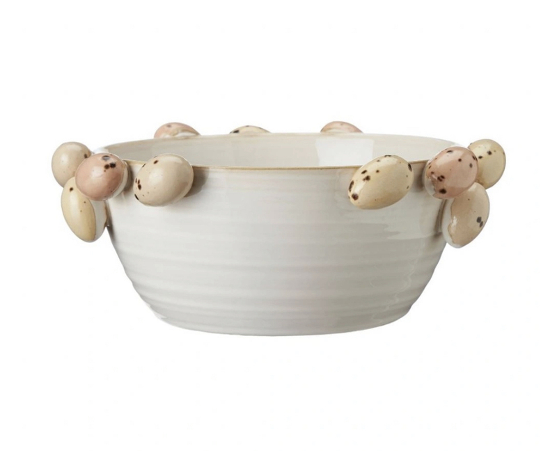 Fqr Living Deejada Rut Series Elegant Light Gray Ceramic Easter Egg Bowl Fruit Bowl
