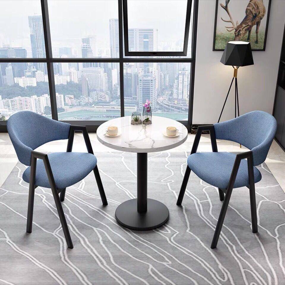 Nordic simple negotiation table and chair combination office leisure reception round table shop reception coffee milk tea shop dining table