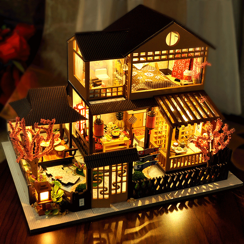 diy cottage villa Japanese-style hand-assembled 3 small house building micro-model birthday gift girls over 10 years old