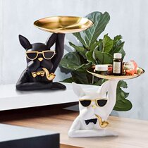 Nordic light luxury law pit bull dog tray living room home decorations creative key ornaments door porch storage