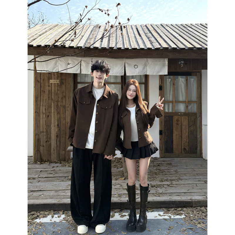 High-End Couple's Clothing Spring and Autumn 2026 New Niche Design Casual Jacket Unisex National Trend Loose Coat Trendy Brand