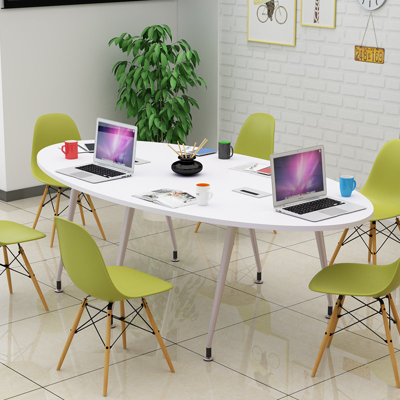 Oval conference table minimalist around modern desk staff training small staff in talks to receive table and chairs combination-Taobao