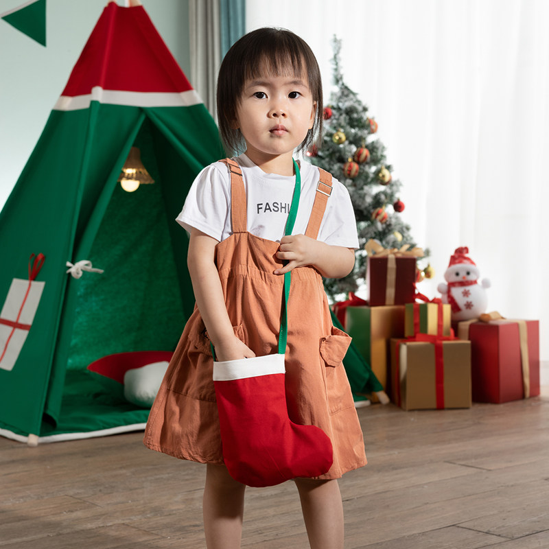 Christmas Socks Candy Bag Small Red Socks Children Tent Hanging Accessories Children Backpack Christmas Presents-Taobao