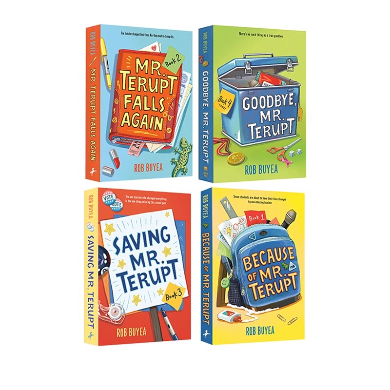 Original English Version Mr. Terupt 4-Book Set for Sale Together, Inspirational and Enlightening Reading for Teenagers, Recommended Story Novels by Rob Buyea Original English Version Mr. Terupt 4-Book Set for Sale Together, Inspirational and Enlightening Reading for Teenagers, Recommended Story Novels by Rob Buyea