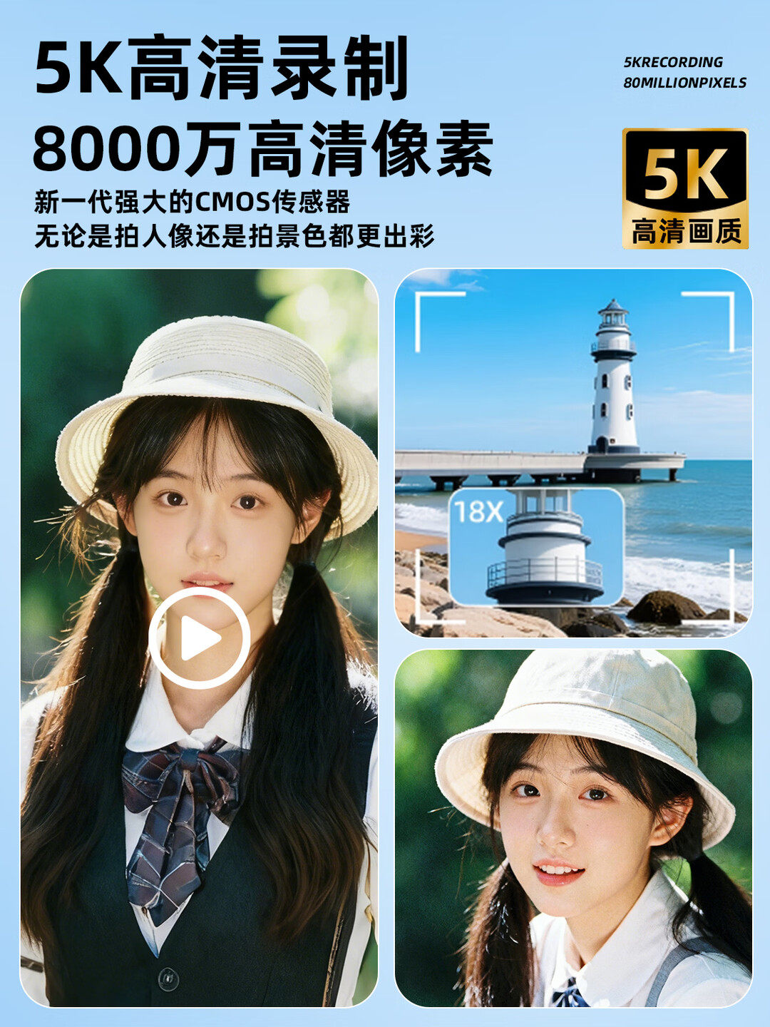 Ccd Digital Camera Suitable for Students, Retro Travel, Sony Campus High-Definition Entry-Level Mirrorless Camera for Girls