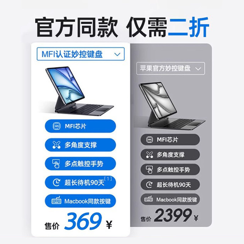 iPad Magic Keyboard 2024 New Model Suitable for Apple Air6 Tablet 5 Protective Case Pro 11inch Mini7 Integrated Pad10 Generation 9 Bluetooth Magnetic 4 Smart Mouse Huaqiangbei Case Second-Generation Dedicated Set