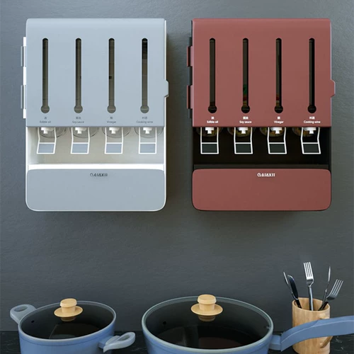 Кухня приправа коробка сети на стене с высоким уровнем домохозяйственной настенной стойки для приправа соевого соевого уксуса, чтобы упаковывать роскошь бутылки с бутылкой.