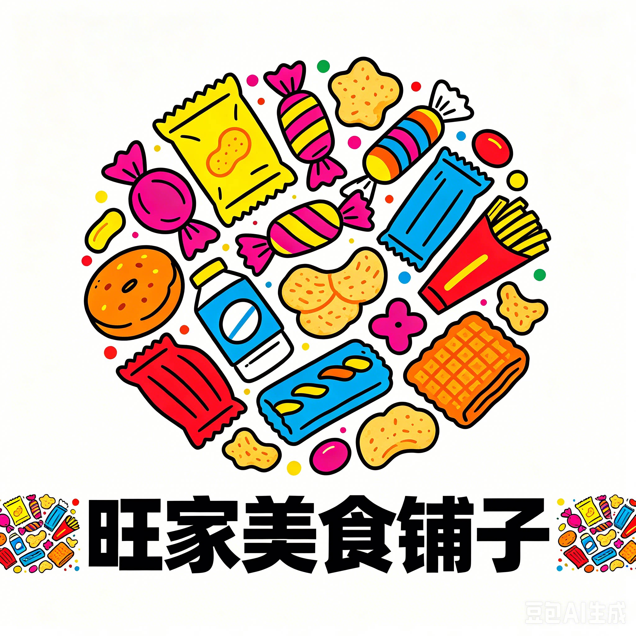 旺家美食铺子的LOGO
