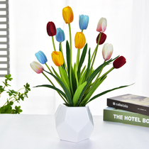 Emulated floral suit Tulip fake floral bouquet Dried Flowers Bouquet Home Living Room Dining Room Table TV Cabinet Decoration Floral Pendulum