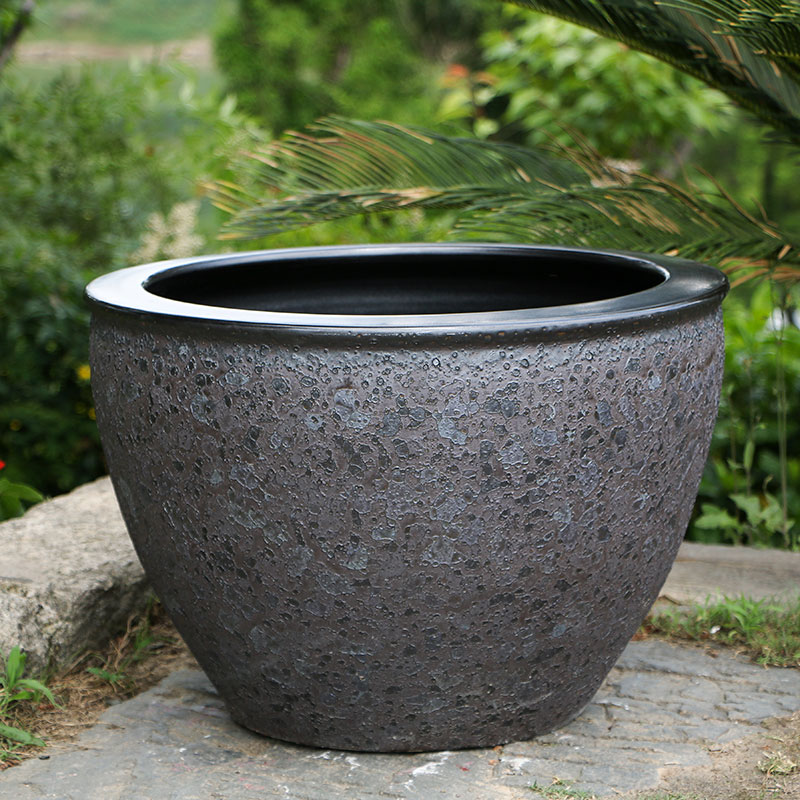 Jingdezhen ceramic fish tank goldfish tank bowl water lily flower pot lotus tank turtle tank large calligraphy and painting water tank balcony - Taobao