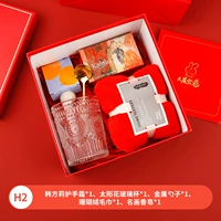 Стеклянный крем для рук на солнечной энергии, металлическая коралловая ложка, полотенце, мыло