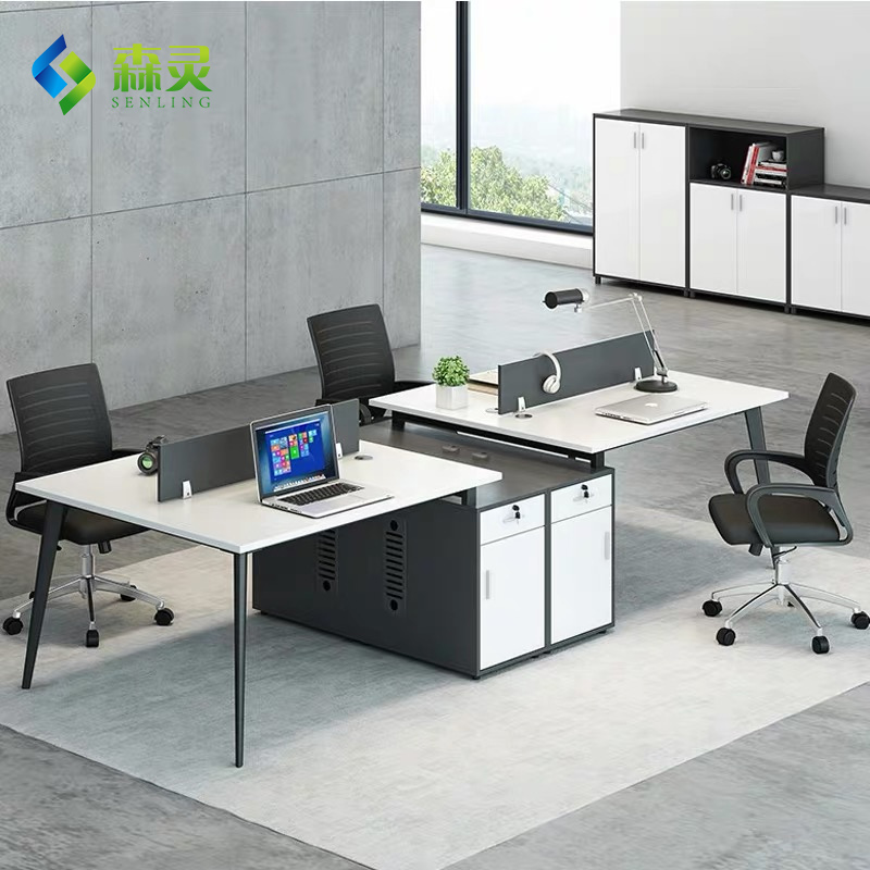Staff office desk and chair combination 2 4 6 people simple modern office furniture staff screen office desk