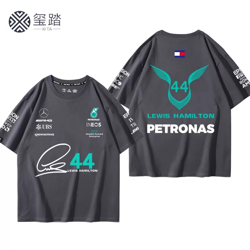 Мерседес F1 гоночная № 44 Льюис Хэмилтон памятный свитер хлопковая футболка с коротким рукавом