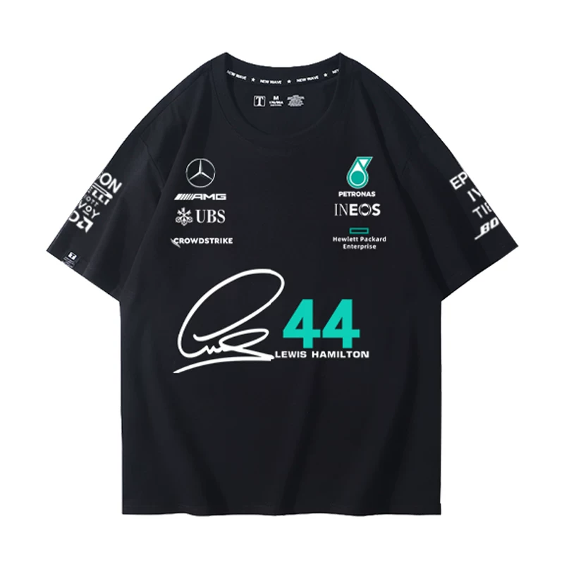 Мерседес F1 гоночная № 44 Льюис Хэмилтон памятный свитер хлопковая футболка с коротким рукавом