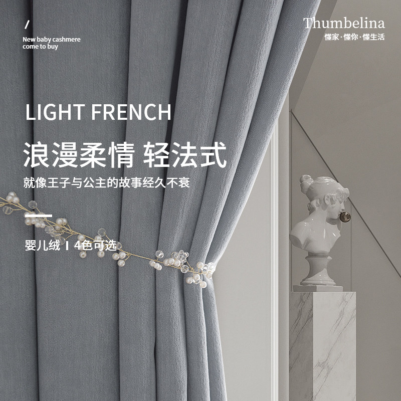 French Light Luxury Modern Simple 2021 New Living Room Bedroom Blackout Flannel Curtains Popular Fashion Dream Curtains