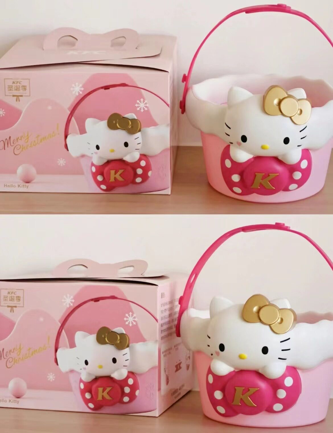 hello kitty storage bucket kfc Christmas limited Hello toy sanlio melody storage