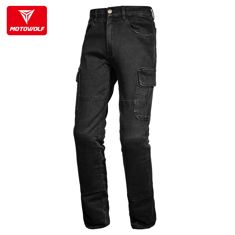 Modowolf Locomotive Riding Pants Workwear Pants Anti-Fall Rider Cross-country Locomotive Equipped Men's Body Jeans All Season