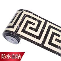 Living room self-adhesive tile tile tile sticker bedroom floor decoration waterproof and wear-resistant skirting line porch waistline wall sticker waveguide line