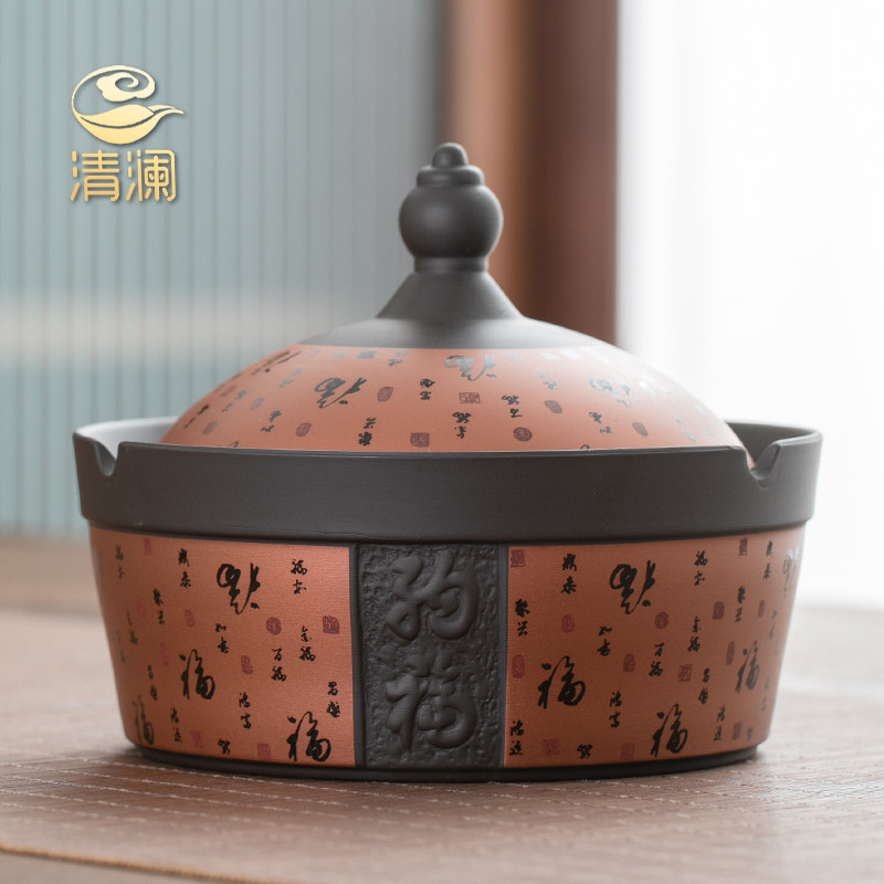 Purple Sands Cigarette Ash Trays Creativity Personality Trend Home Living Room Retro Ceramic Office Seal With Lid Fly Ash