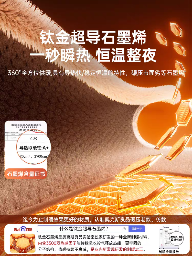 2025 New Electric Blanket Graphene Single-Person Dual-Control Temperature Adjustment Student Dormitory Electric Mattress Genuine Official Flagship Store