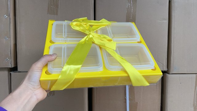 Shipping without external boxes! 0.5L*4 mini fresh boxes fruit food packaging box storage plastic box