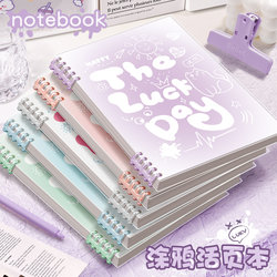 b5 Graffiti Handheld Loose-leaf Notebook Removable Coil Notebook Notebook for Junior High School Students a5 Special Removable Ring Buckle Grid Notebook for Senior High School Students Postgraduate Entrance Examination Journal Notepad