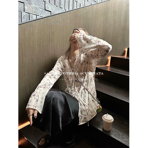 Шелковый сексуальный лонгслив, защита от солнца, цветочный принт, изысканный стиль, китайский стиль