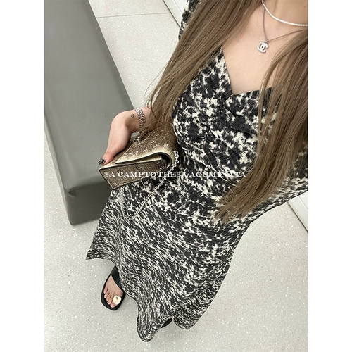 Летнее платье, длинная юбка для отдыха, французский стиль, по фигуре, А-силуэт, средней длины, короткий рукав