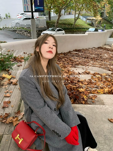 Двусторонное шерстяное небольшое дизайнерское шерстяное пальто, оверсайз, свободный крой