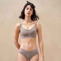 Pregnant women's summer nursing bra gathered to prevent sagging during pregnancy thin gray comfortable nursing underwear during pregnancy