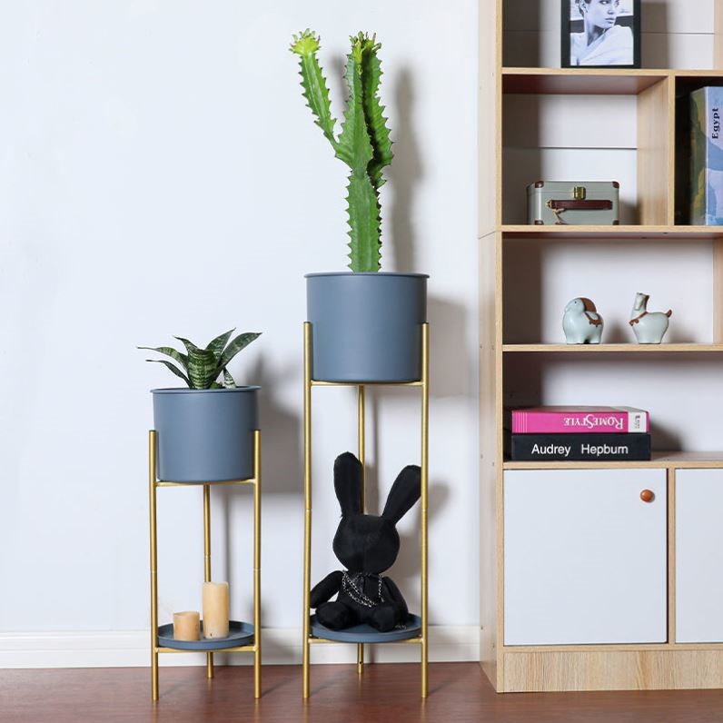 Putting golden ge flower stand creative home indoor plant rack iron living room flower pot rack balcony rack floor