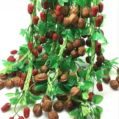 Thousand Duofang simulation vegetable hanging string fake fruit red date pepper walnut fruit and vegetable string restaurant Leisure Farm decoration