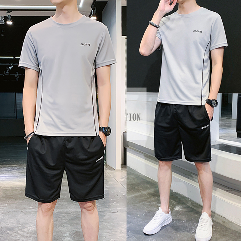 Summer new sports suit men's short-sleeved shorts quick-drying T-shirt men's summer thin sports casual running clothes