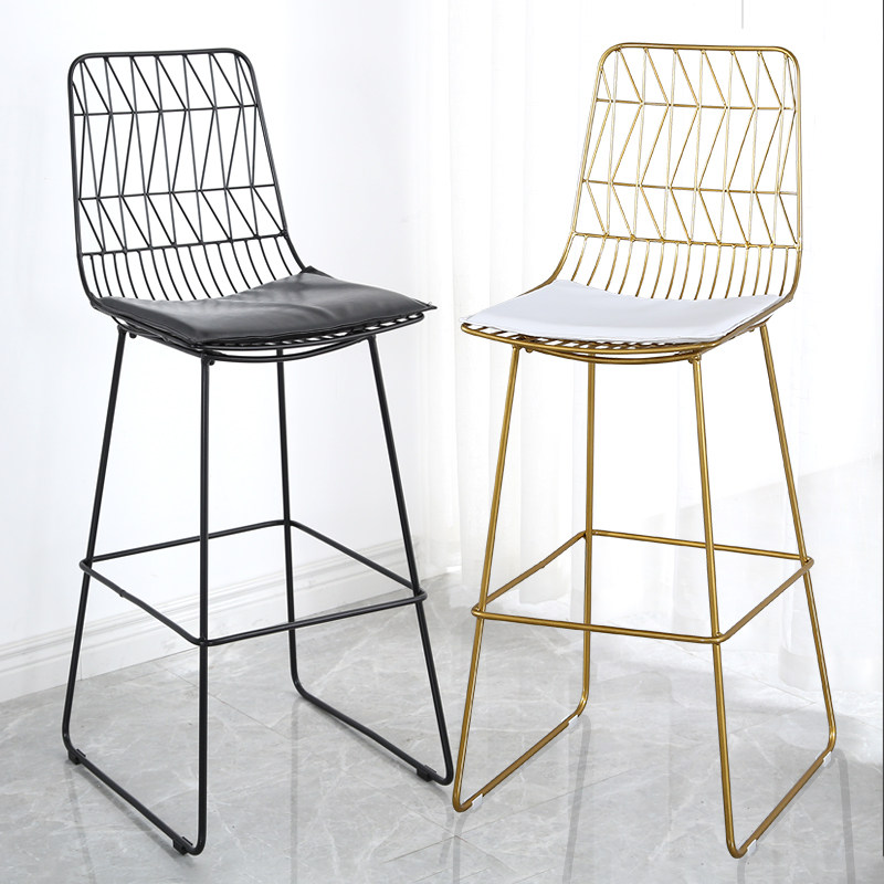 Bar Bench High Footstool Modern Minimalist Bar Front Desk Chair Leaning Against Wall Home Cafe Bar Stool High Stool