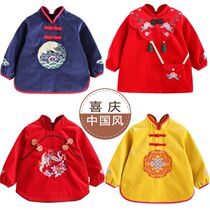 Baby New Year's Eve Dress Baby New Year Chinese Style New Year Festive Red Anti-dirty Girl Thickening Winter Infant