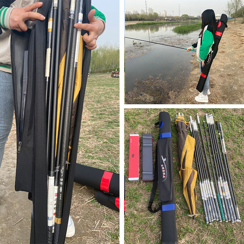 Fish pole bag fishing bag fishing gear bag 85cm1 25 m 1 3 m pole bag backpack umbrella multi-function fishing bag