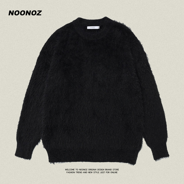 NOONOZ ຍີ່ປຸ່ນ retro lazy imitation mink wool pullover sweater ສໍາລັບຜູ້ຊາຍໃນລະດູໃບໄມ້ປົ່ງແລະລະດູຫນາວຄົນອັບເດດ: ຍີ່ຫໍ້ສູງ sweater ຄູ່ຖະຫນົນ