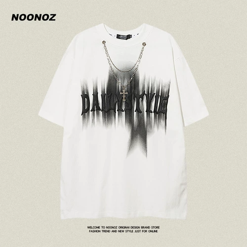 NOONOZ Футболка с коротким рукавом в стиле хип-хоп, хлопковая парная одежда для влюбленных, в американском стиле, короткий рукав