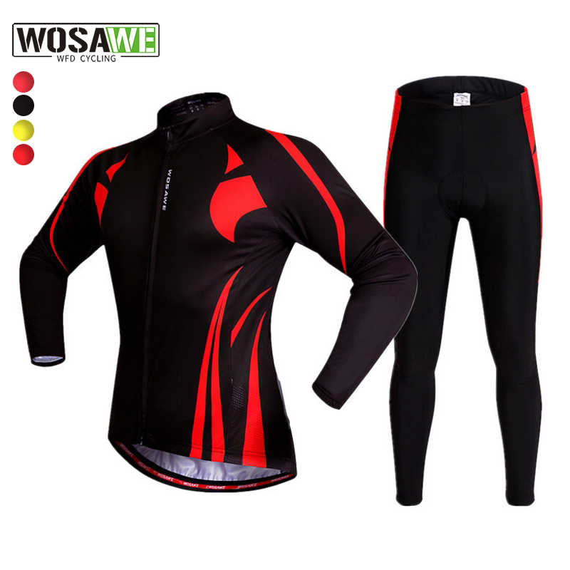 WOSAWE road car mountain bike spring autumn speed dry breathable riding suit male long sleeve blouse trousers suit man-Taobao