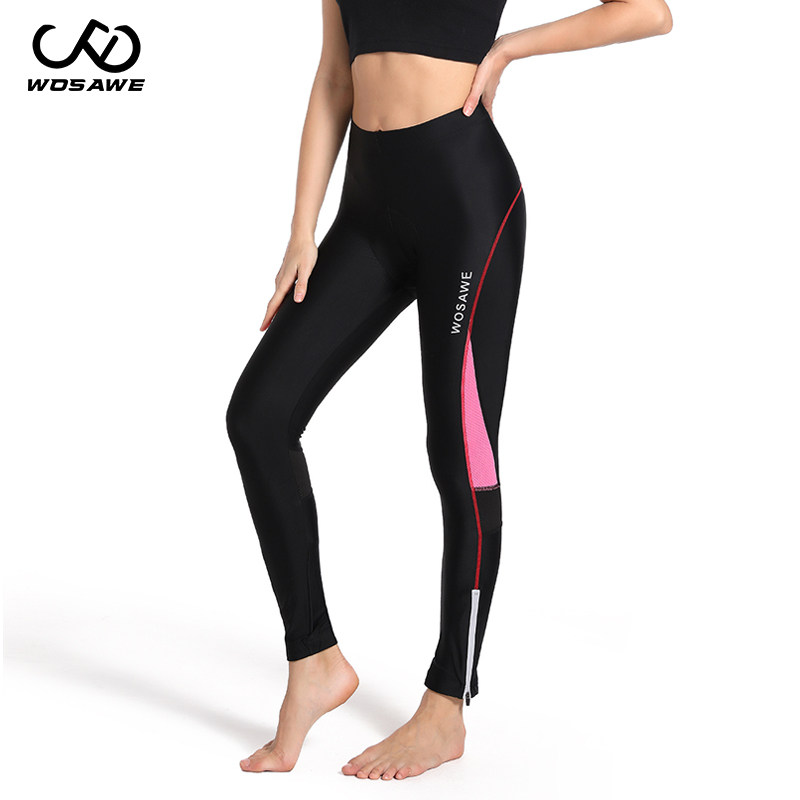 WOSAWE mountain self-propelled women's thick silicone cushion cycling trousers stretch slim slim fitness bike pants autumn