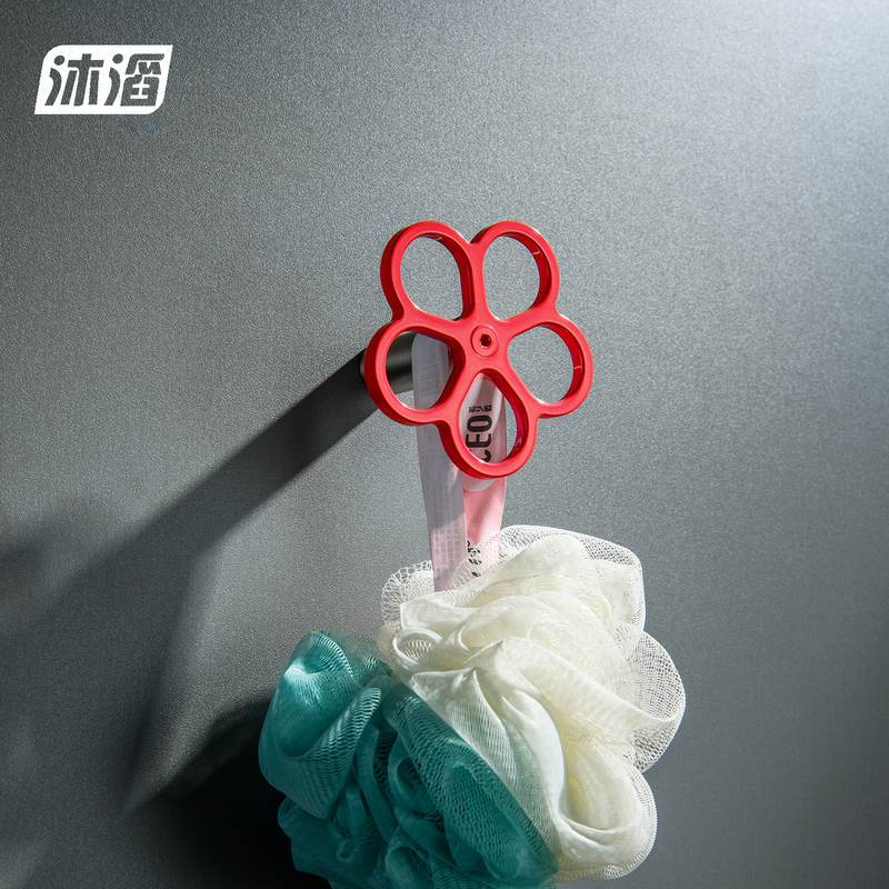 Muta Small Red Flower Wall Hook Brushed Nickel Red Clothes Hook Wall Hook Creative Decorative Hook Toilet Paper Holder