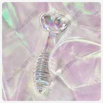 Me time) love thread glass anal plug transparent colorful cute crystal fairy wand masturbation back yard sex toy