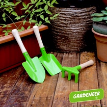 Childrens gardening digging beach playing tools three-piece set of vegetables potted multi-meat planting small shovel household set