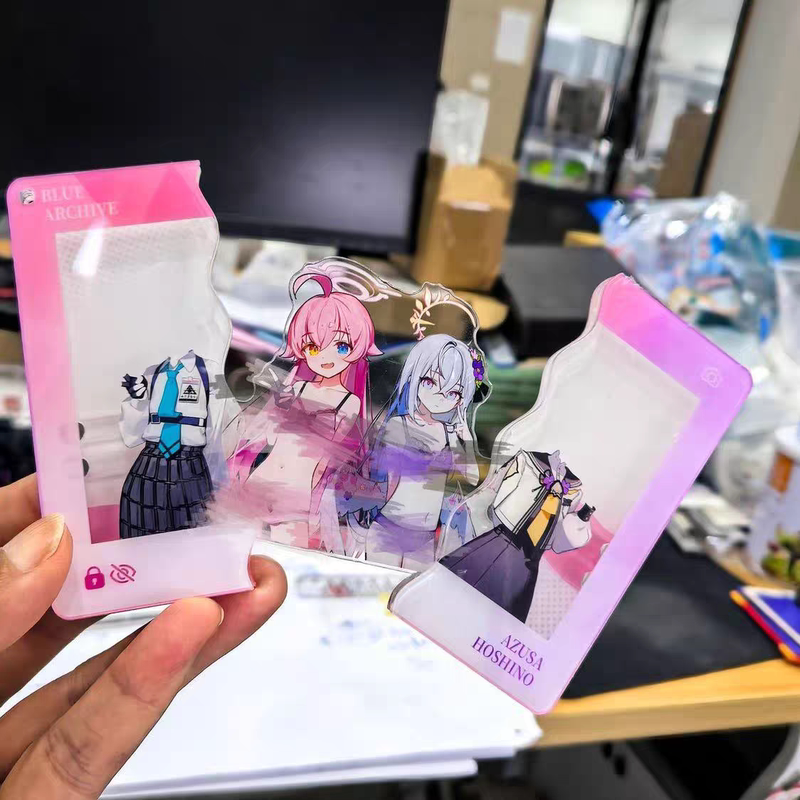 Blue Archive Merchandise Acrylic Magnetic Interchangeable Pull-Out Pendant Creative Keychain Bag Charm Anime Style