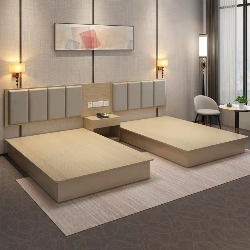 Hotel special bed hotel furniture standard room full set chain hotel homestay rental room apartment room single room double bed