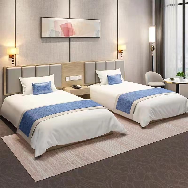 Hotel bed hotel furniture standard room full set of customized apartment room room rental room express hotel single room double bed