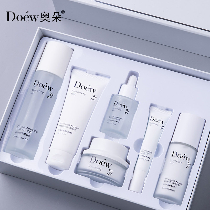 Aodo 377 Hyaluronic Acid Light Sensation Snow Muscle Set Skin Care Women's Hydrating Moisturizing Water Milk Cosmetic Six-piece Set